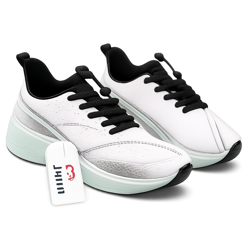 Premium White & Black Running Shoes | Lightweight Breathable Sports Sneakers