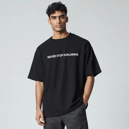 BLACK MODERN VIBE DROP SHOULDER 