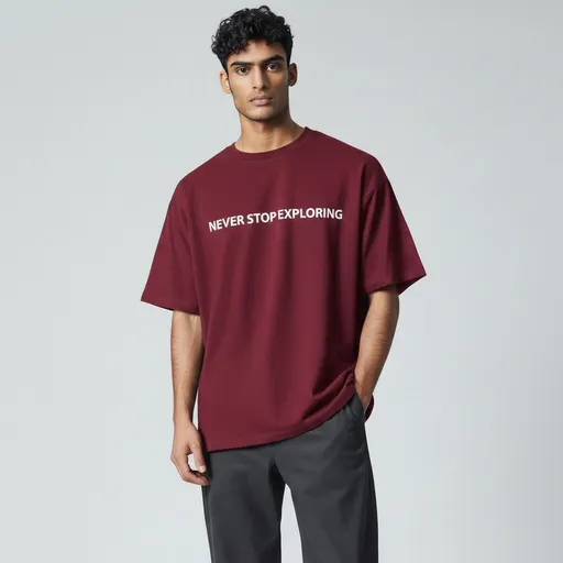 MAROON MODERN VIBE DROP SHOULDER 