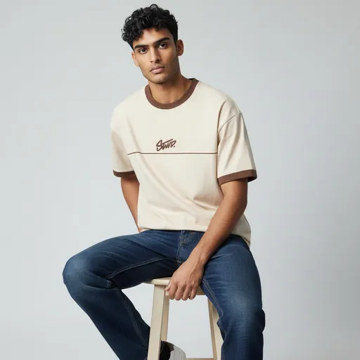 BEIGE STREET FORM DROP SHOULDER