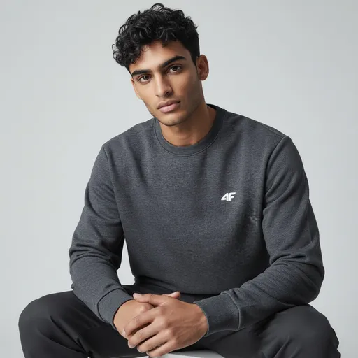 BLACK COZY CREST SWEATSHIRT