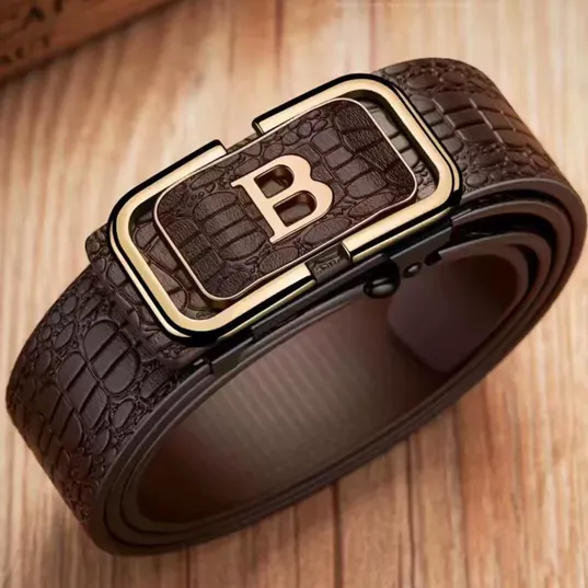  New Crocodile Pattern Leather Belt P