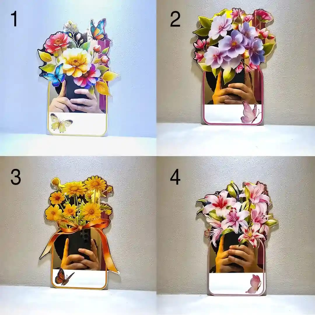  Flower Shaped Attractive Mirror (1 Pc)