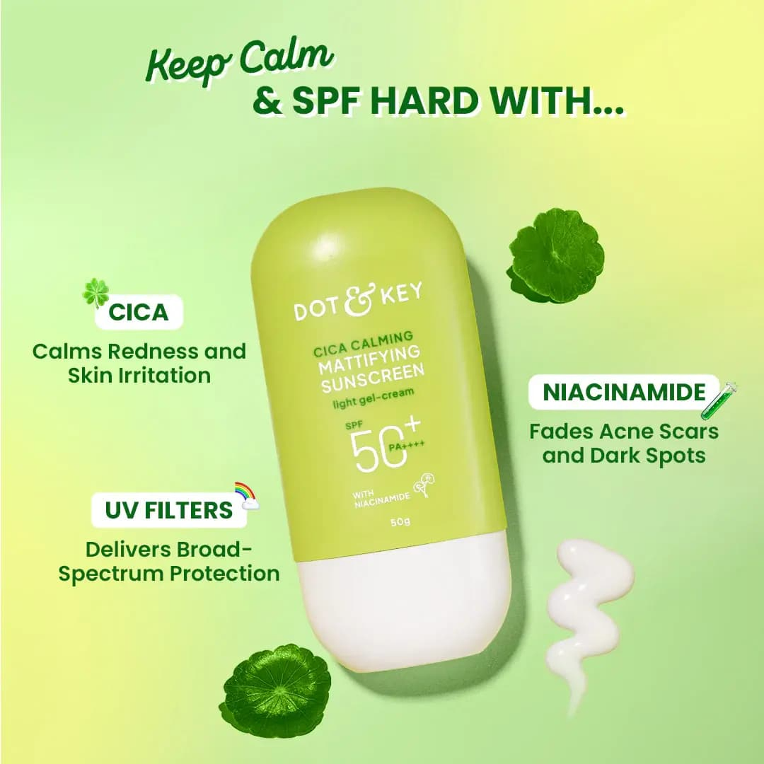 Dot & Key Cica Calming Mattifying Sunscreen SPF 50+ PA++++ with Niacinamide (80g)