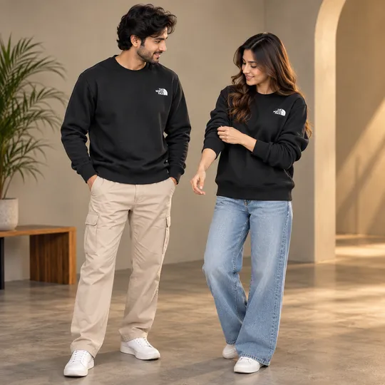 TNF One Side Fleece Sweatshirt Black
