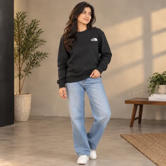 TNF One Side Fleece Sweatshirt Black