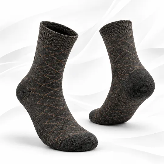 Imported Woolen Unisex -30°C Rated Thermal Socks Coffee