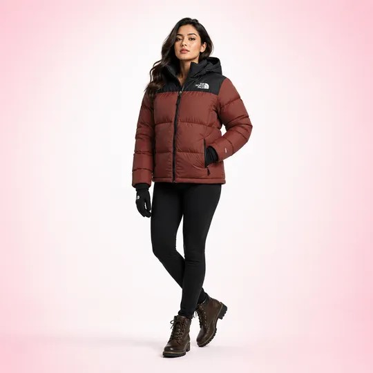 The North Face EREBUS - Down jacket (700 Series) Black & Maroon Red