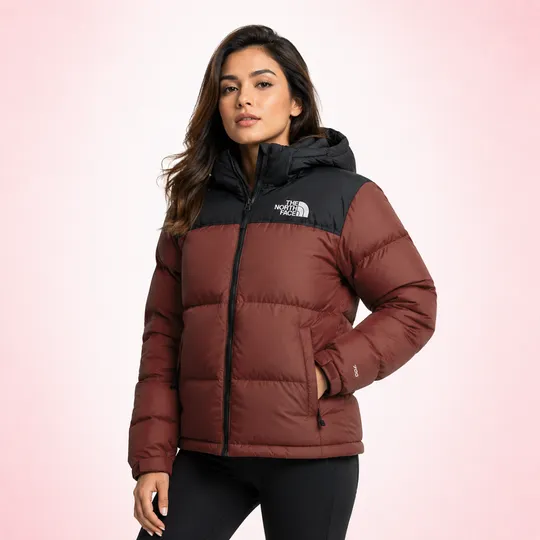 The North Face EREBUS - Down jacket (700 Series) Black & Maroon Red