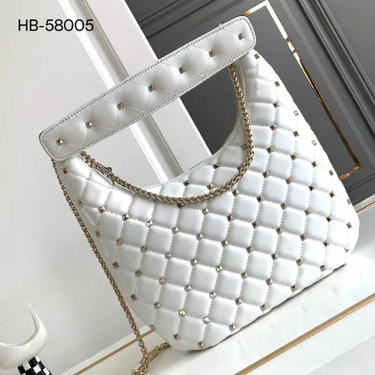 Genuine Leather Rivet Shoulder Bag