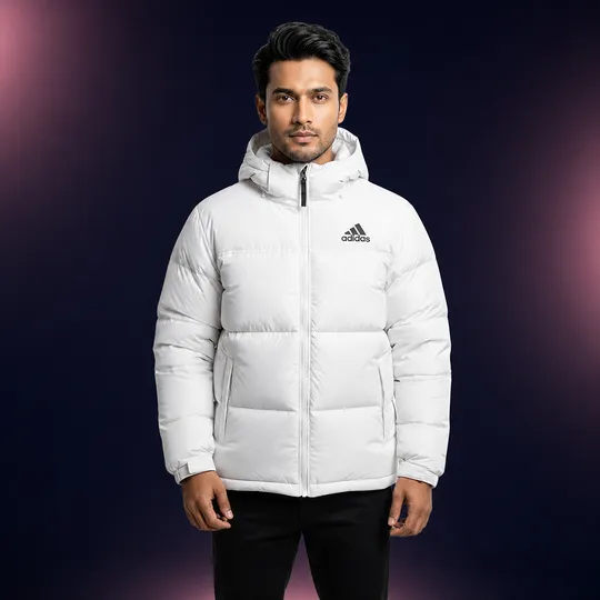 Adidas Premium Sherpa Heavy Hooded Jacket White