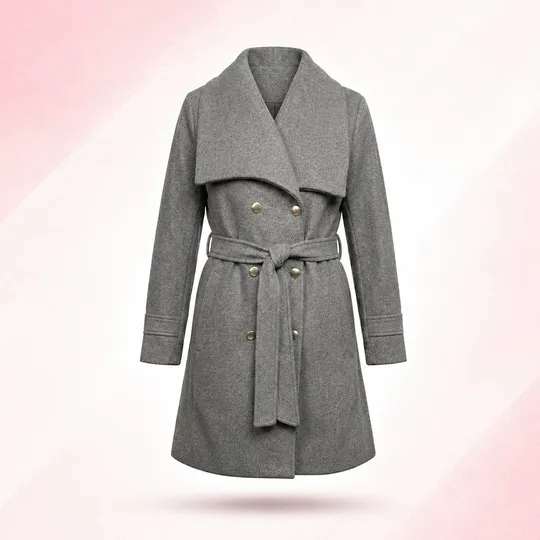Women New Premium Long Coat Ash