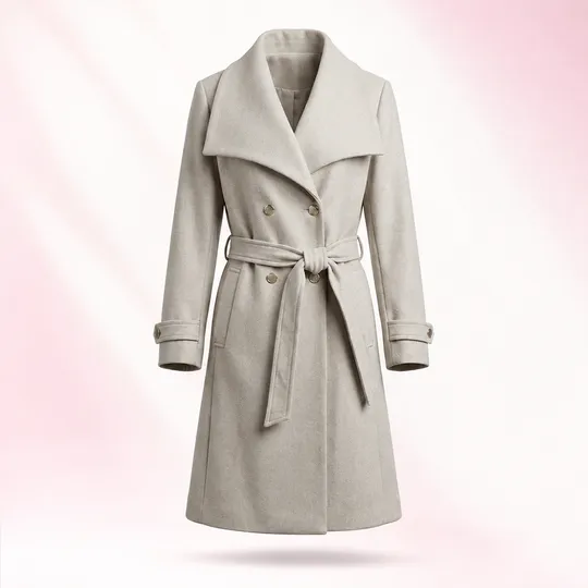 Women New Premium Long Coat White