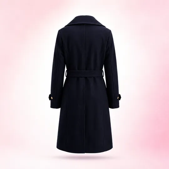 Women New Premium Long Coat Navy