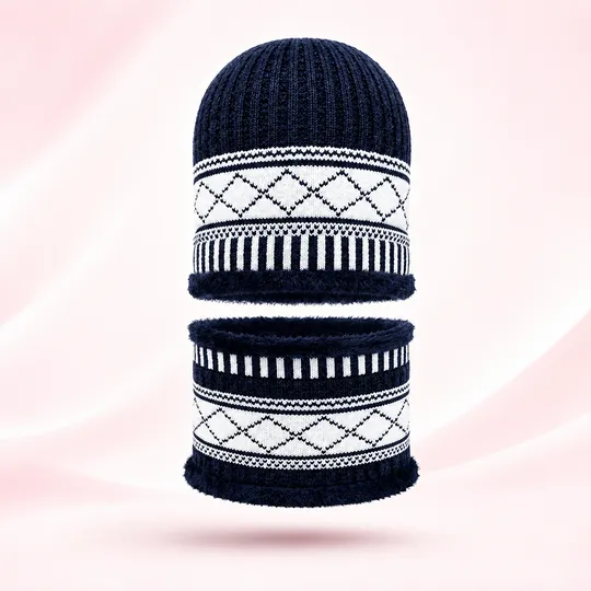 Beanie Hat & Scarf Set - White
