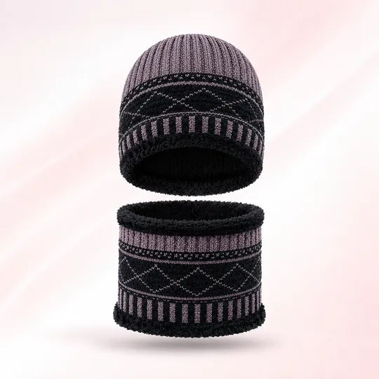 Beanie Hat & Scarf Set - Dark ASH