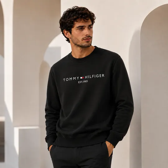 Tommy Hilfiger Brushed Fleece Sweatshirt Black