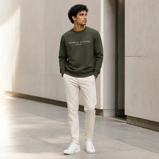 Tommy Hilfiger Brushed Fleece Sweatshirt Army Green