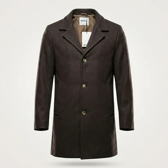 Men Premium Long Coat Coffee