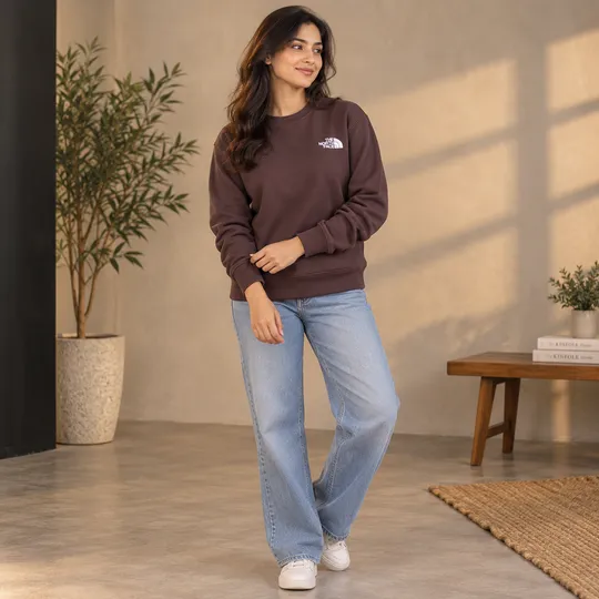 TNF One Side Fleece Sweatshirt coffee