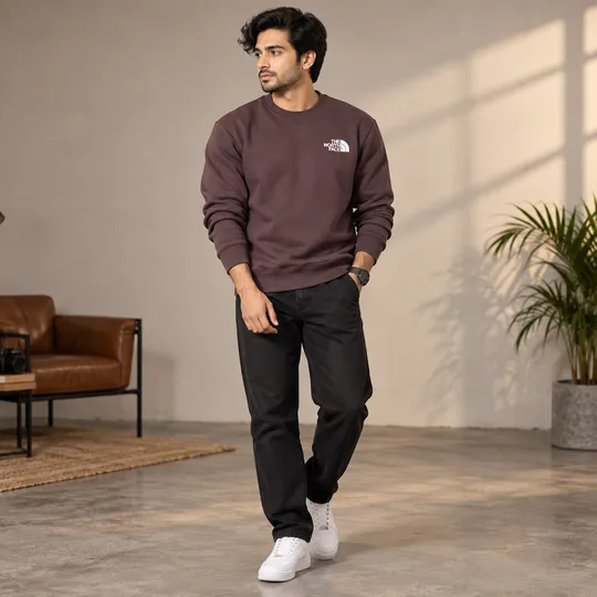 TNF One Side Fleece Sweatshirt coffee