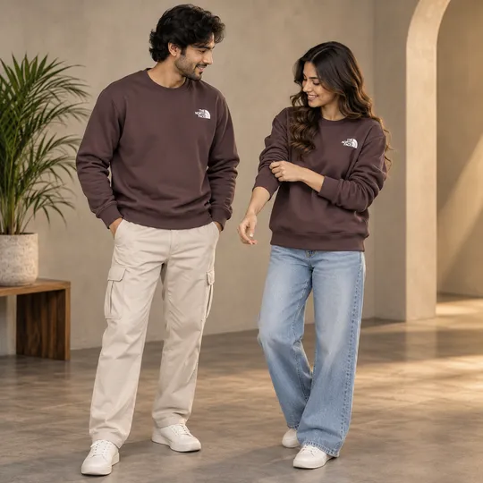 TNF One Side Fleece Sweatshirt coffee