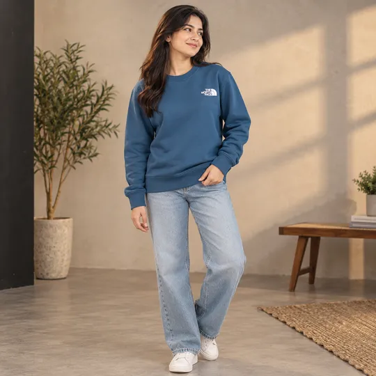 TNF One Side Fleece Sweatshirt Blue
