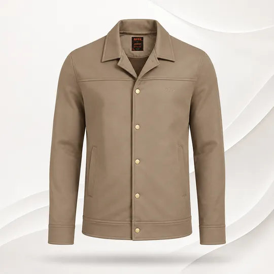Premium Casual Shacket-Light Brown