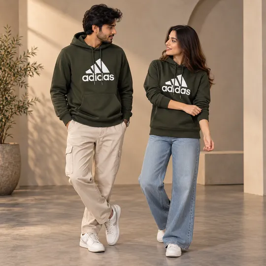 Adidas Essentials Fleece Big Logo Hoodie Green