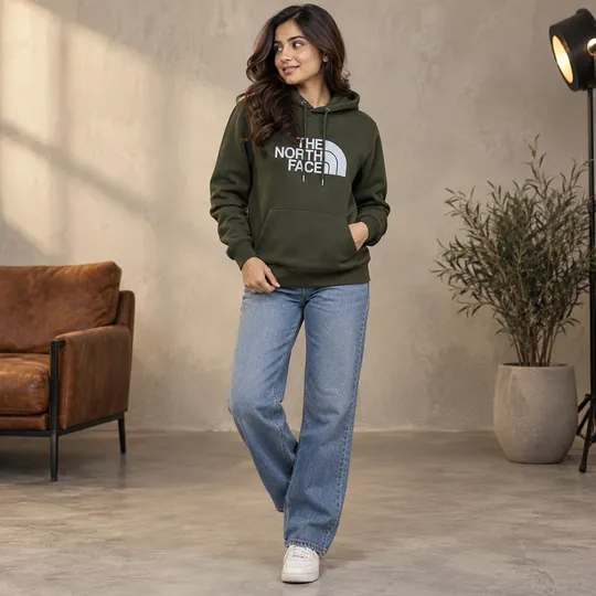 The North Face Essentials Fleece Big Logo Hoodie Green