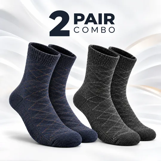 Imported Woolen Unisex -30°C Rated Thermal Socks Black & Blue