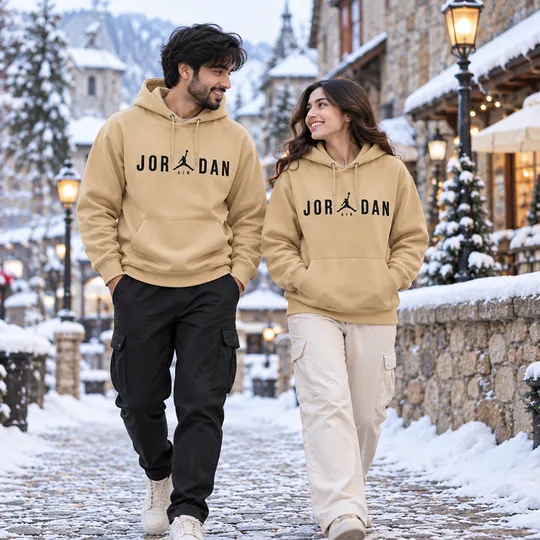 Jordan Essentials Fleece Big Logo Hoodie Beige