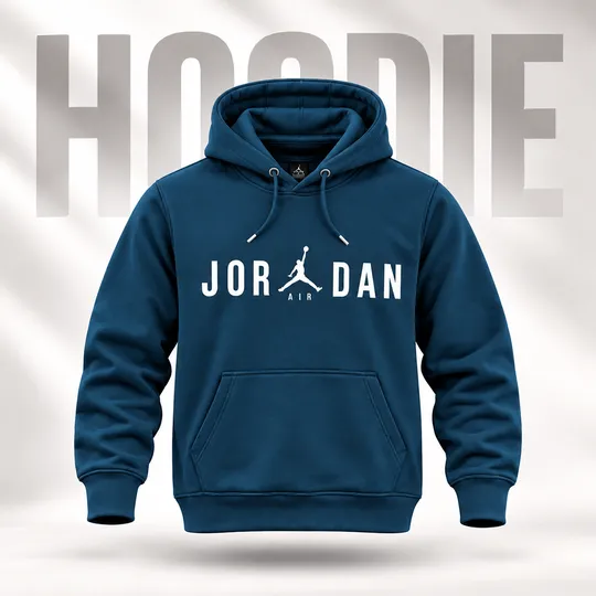 Jordan Essentials Fleece Big Logo Hoodie Navy Blue