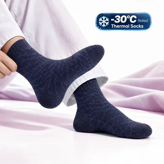 Imported Woolen Unisex -30°C Rated Thermal Socks Blue