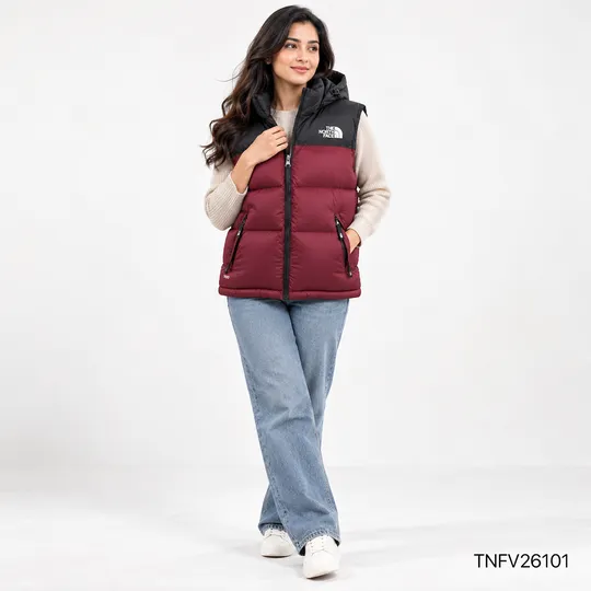 The North Face EREBUS -1996 Nuptse Down Vest Black&Maroon