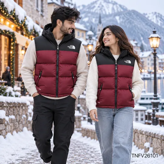 The North Face EREBUS -1996 Nuptse Down Vest Black&Maroon