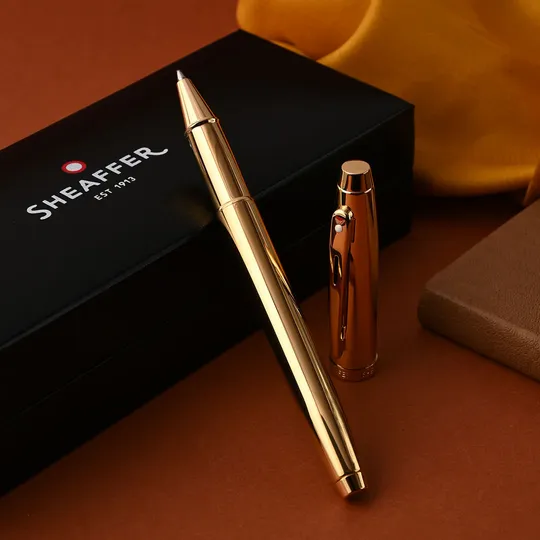 Sheaffer 100 Roller Ball Pen - GOLD/GOLD-TRIM