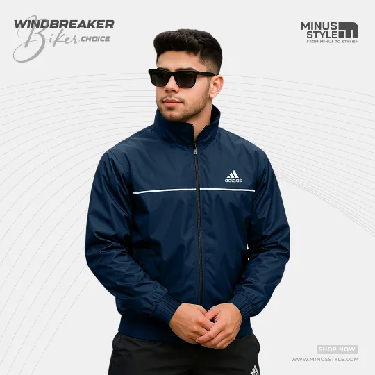 Adidas Biker Windbreaker-Blue