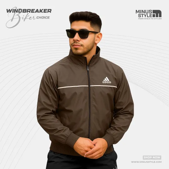 Adidas Biker Windbreaker-Coffee
