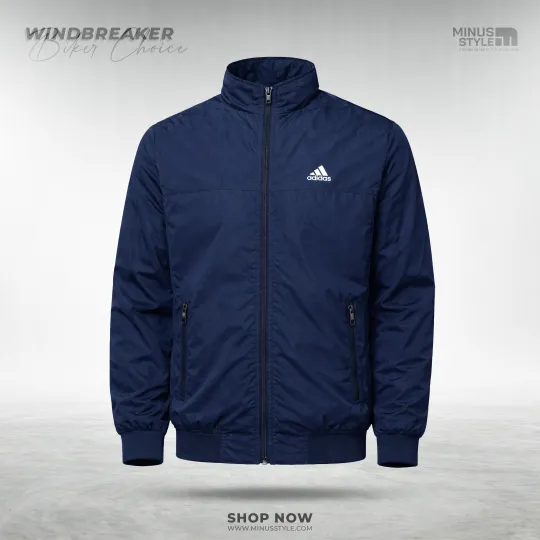Mash Adidas Hooded Windbreaker-Navy Blue