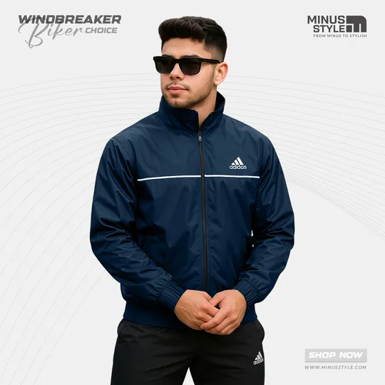 Adidas Biker Windbreaker-Blue