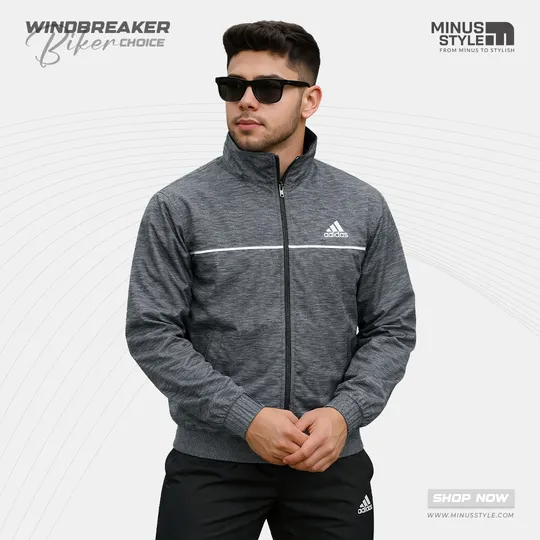 Adidas Biker Windbreaker-Deep Ash