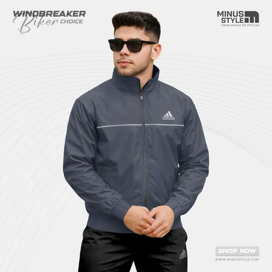 Adidas Biker Windbreaker-Anther Gray