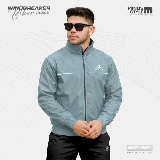 Adidas Biker Windbreaker-Gray