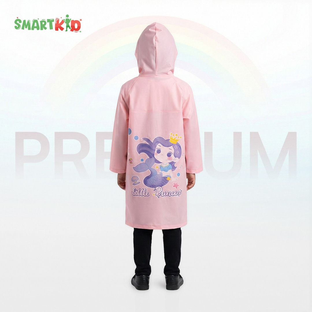 Cute Mermaid Pink Rain Coat