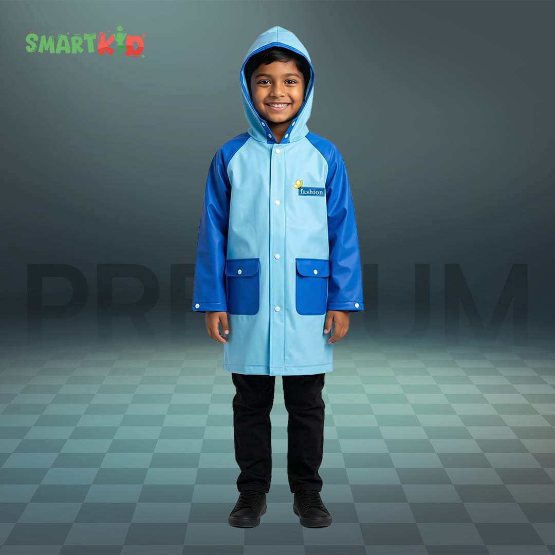Cute Cartoon Theme Raincoat Blue The First Special Day