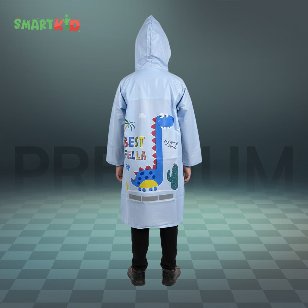 Cute Cartoon Theme Rain Coat  Blue
