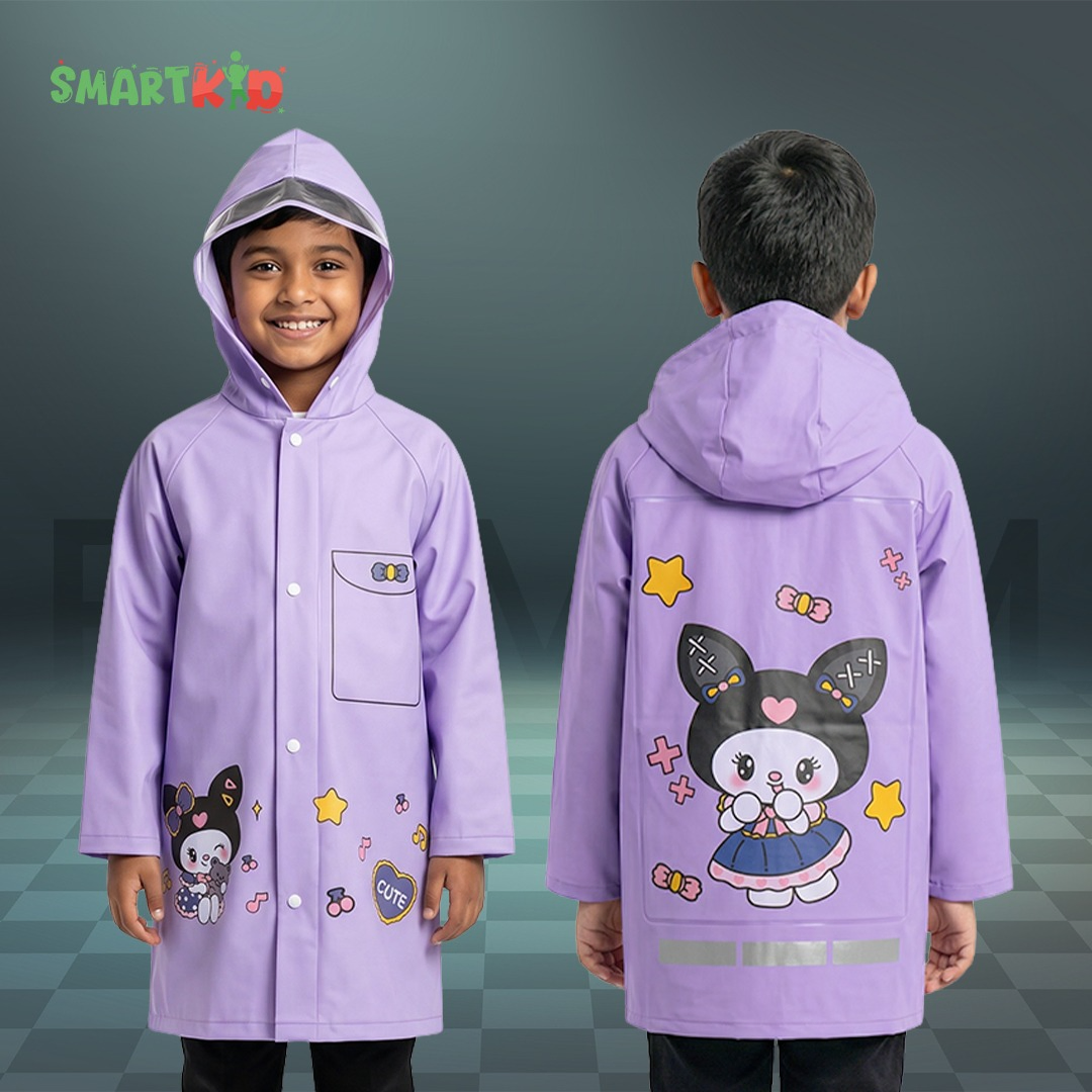 Cute Cartoon Fairy Theme Raincoat Purple