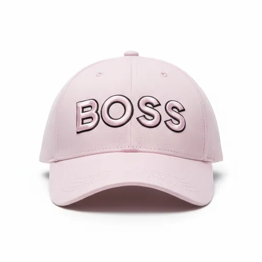 BOSS Logo Embroidered Cotton Twill Baseball Cap Pink