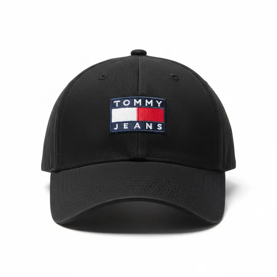  Tommy Jeans Heritage Cap Embroidered Logo Black